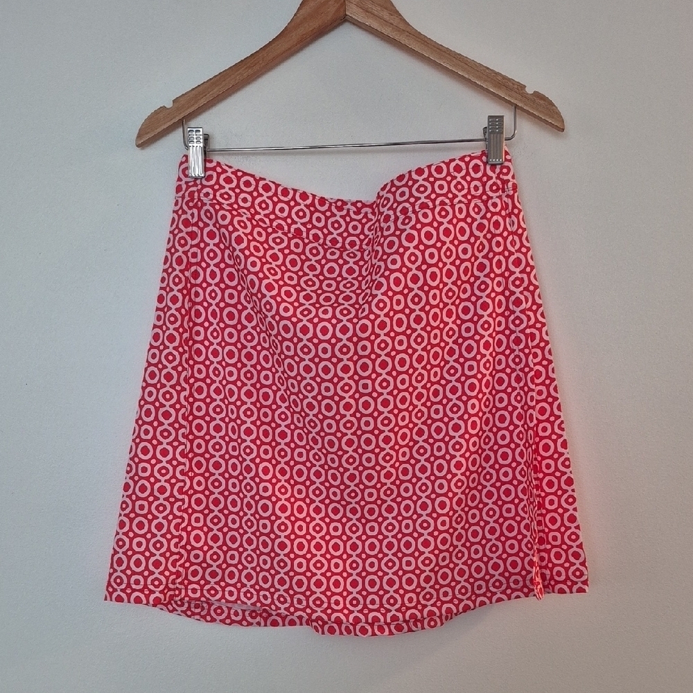 NWT Ripskirt Red/White Dot Pattern Wrap Mini Skirt Inside Pocket Adjustable Sm